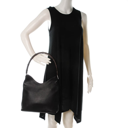 Gucci Calfskin Bamboo Shoulder Bag Dark Brown 2 of 7