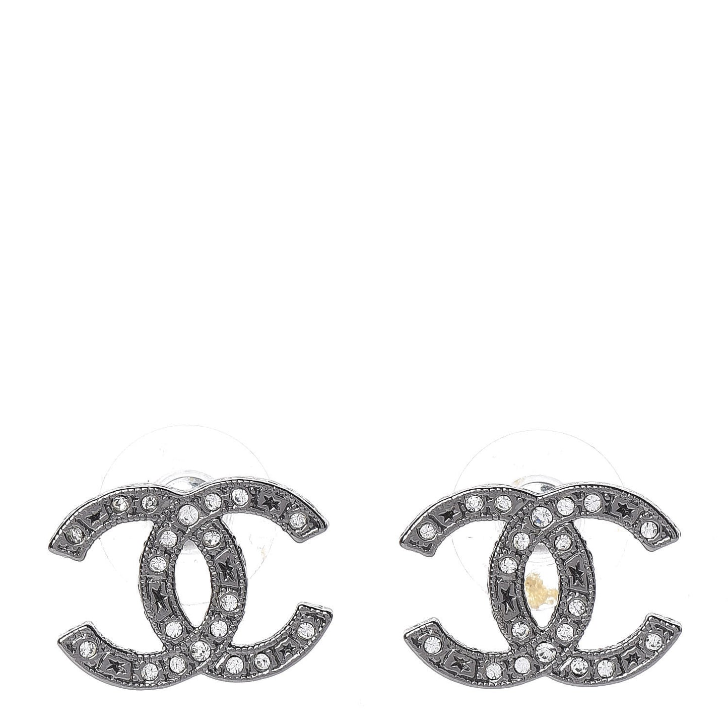 Crystal CC Earrings Silver