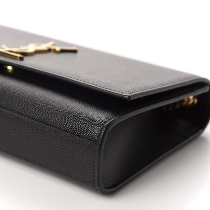 Saint Laurent Grain De Poudre Medium Classic Monogram Kate Satchel Black 7 of 11