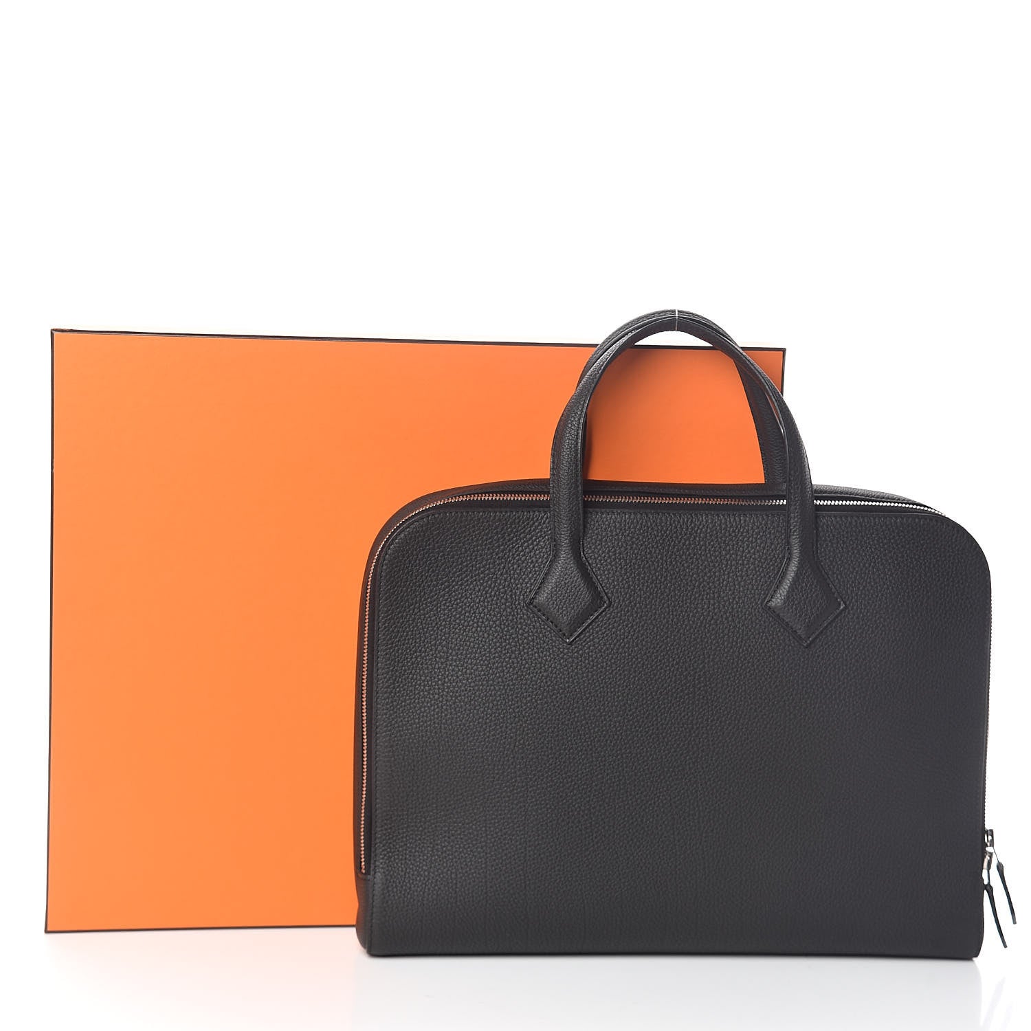 Hermes Togo Victoria Light Briefcase Black 10 of 10