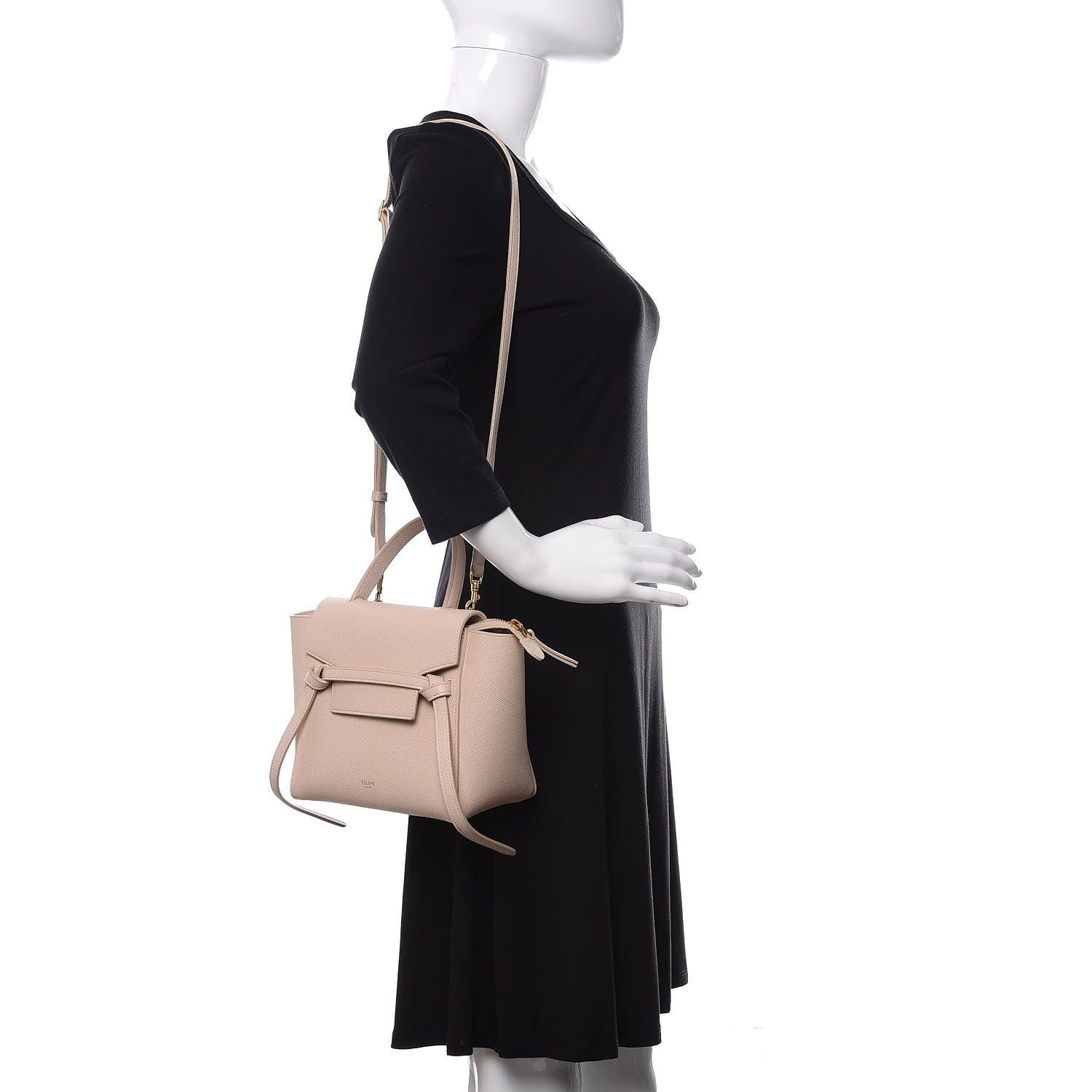 Celine Grained Calfskin Nano Belt Bag Powder 2 of 8