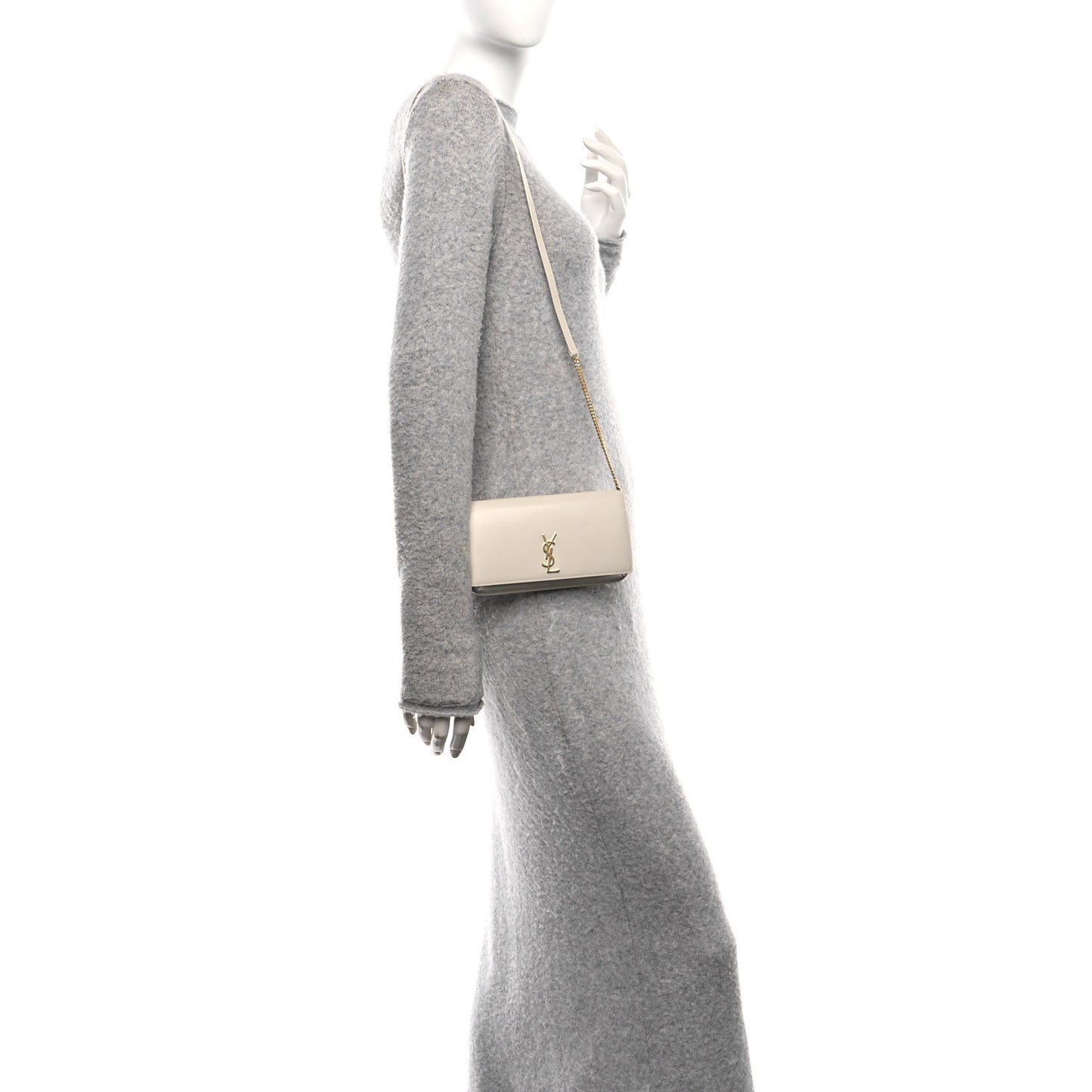 Smooth Calfskin Monogram Phone Holder Crossbody Crema Soft