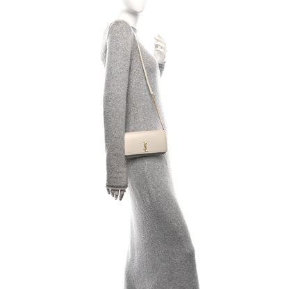 Saint Laurent Smooth Calfskin Monogram Phone Holder Crossbody Crema Soft 2 of 10