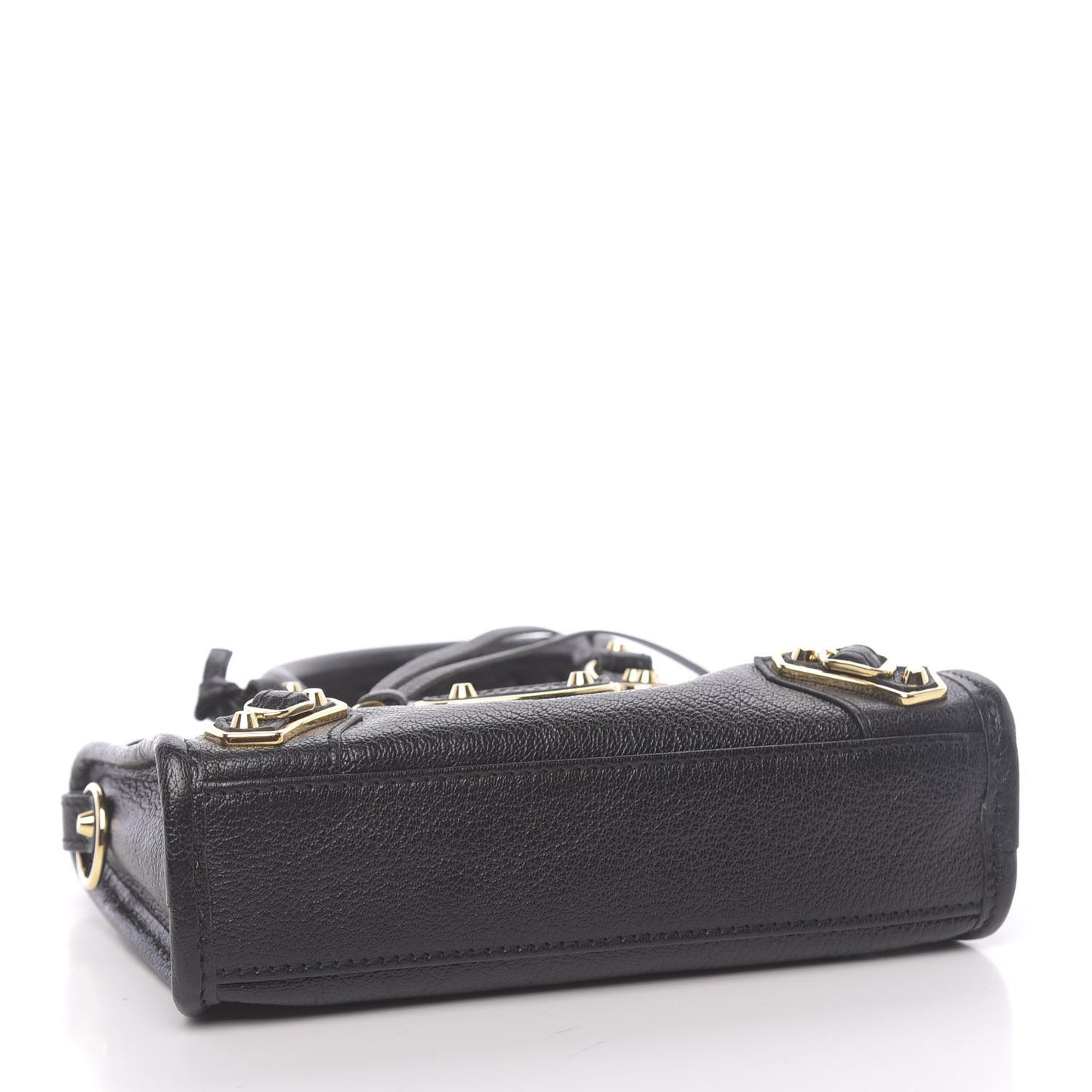 Chevre Gold Metallic Edge Hardware Nano City Black