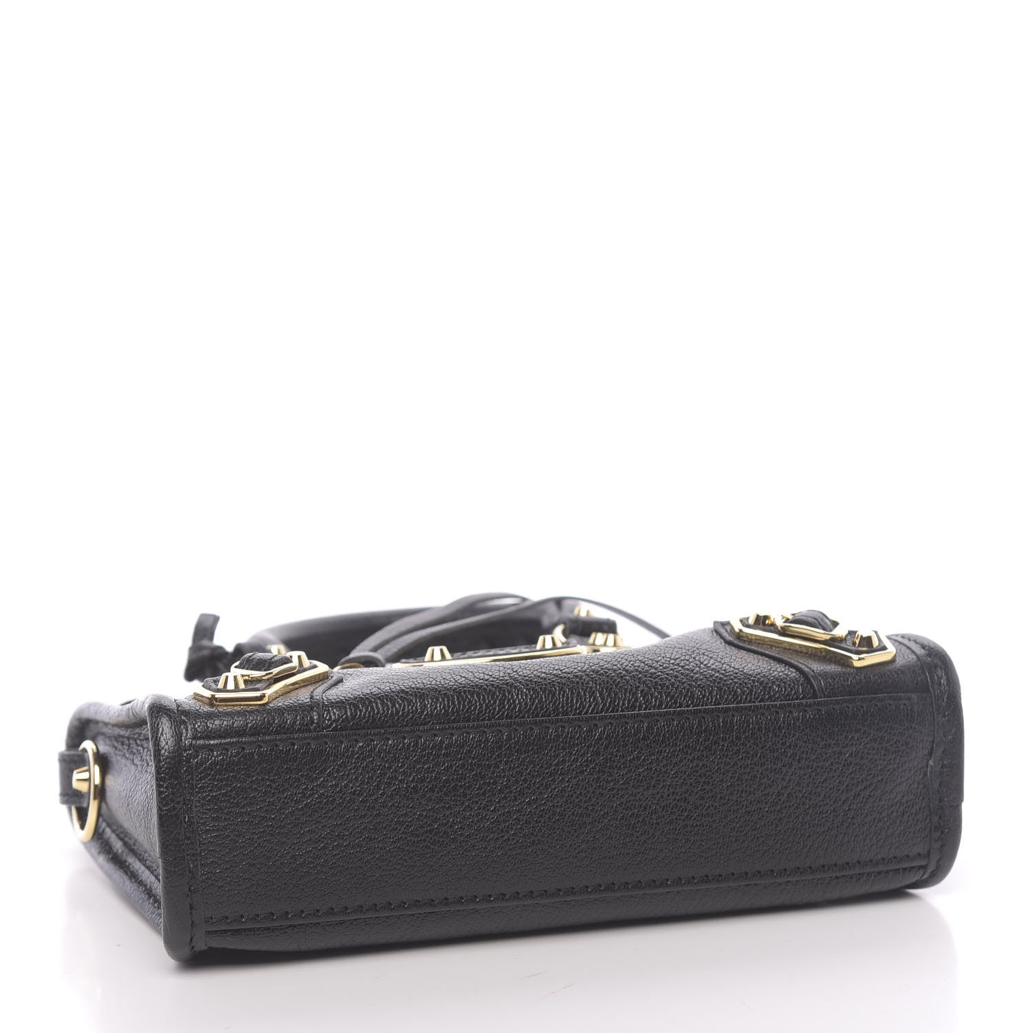 Balenciaga Chevre Gold Metallic Edge Hardware Nano City Black 4 of 10