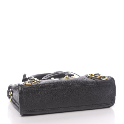 Balenciaga Chevre Gold Metallic Edge Hardware Nano City Black 4 of 10