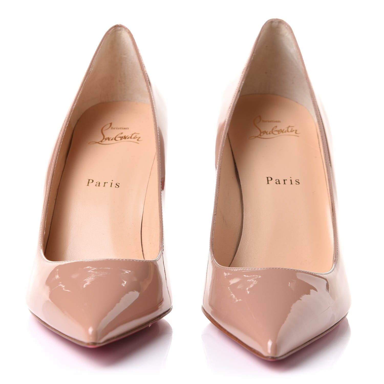 Christian Louboutin Patent Decollete 554 85 Pumps 40.5 Nude 2 of 7