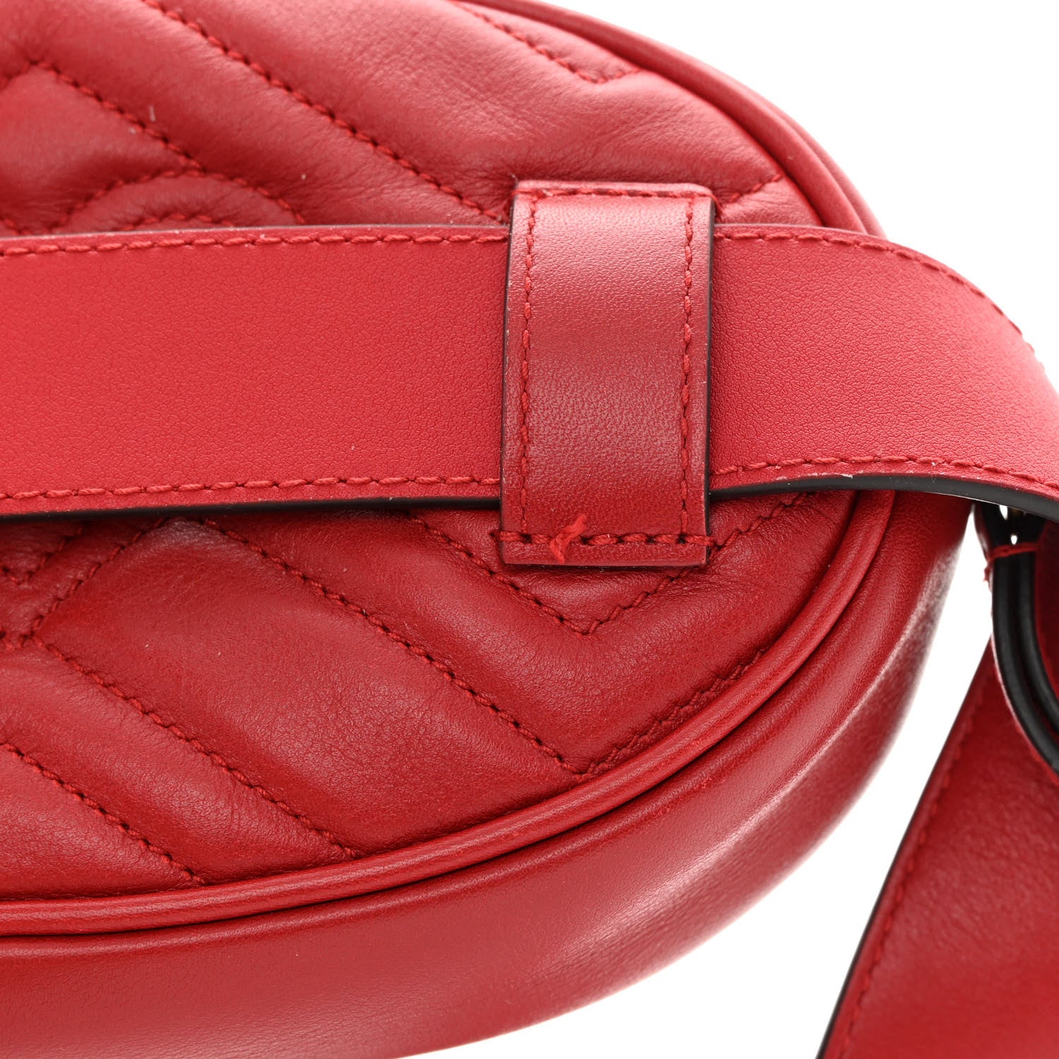 Gucci Calfskin Matelasse GG Marmont Belt Bag 85 34 Hibiscus Red 12 of 12