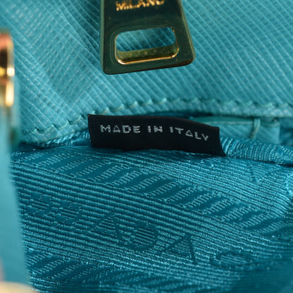 Prada Saffiano Galleria Small Double Zip Tote Turchese 7 of 8