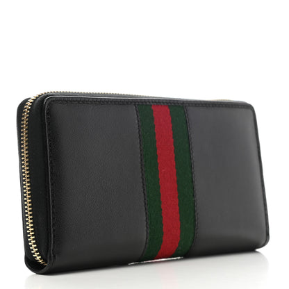 Gucci Calfskin Web Rajah Zip Around Wallet Black 3 of 7