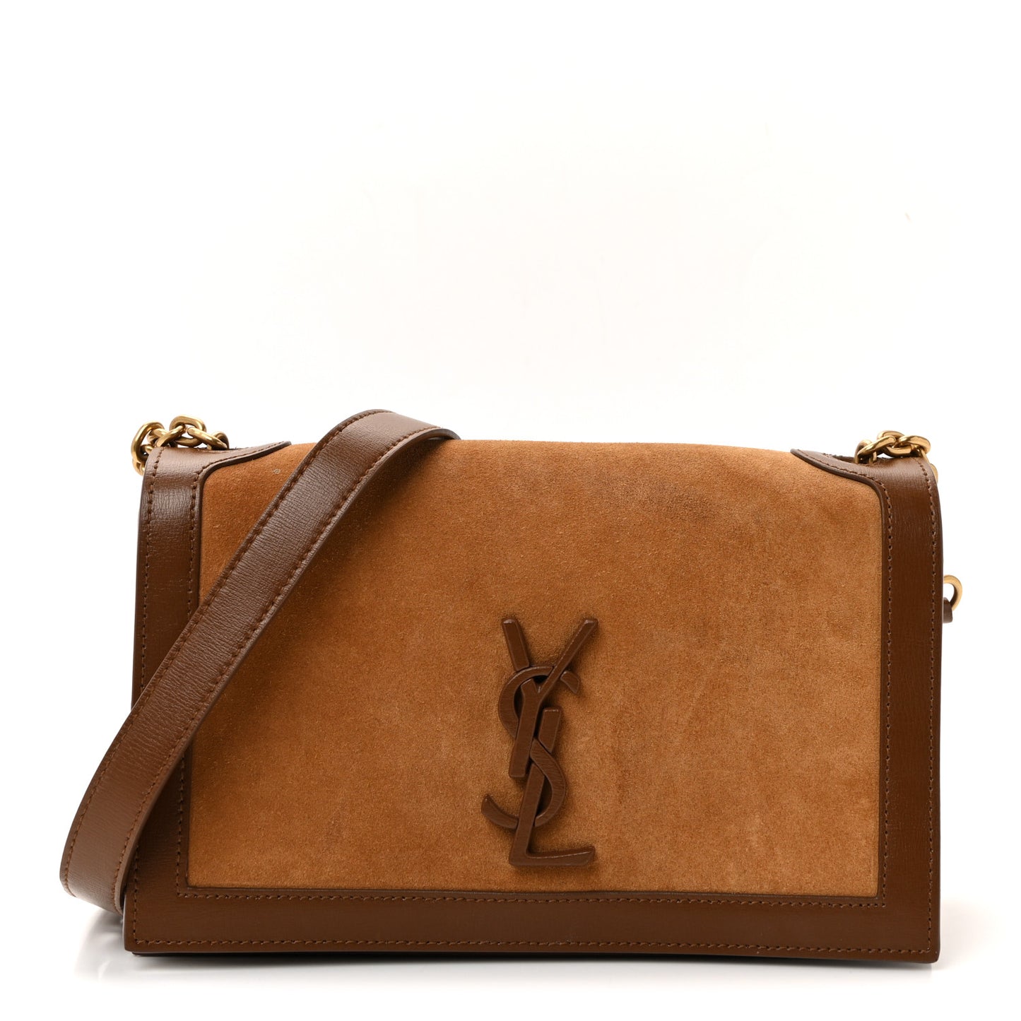 Suede Monogram Book Bag Brown