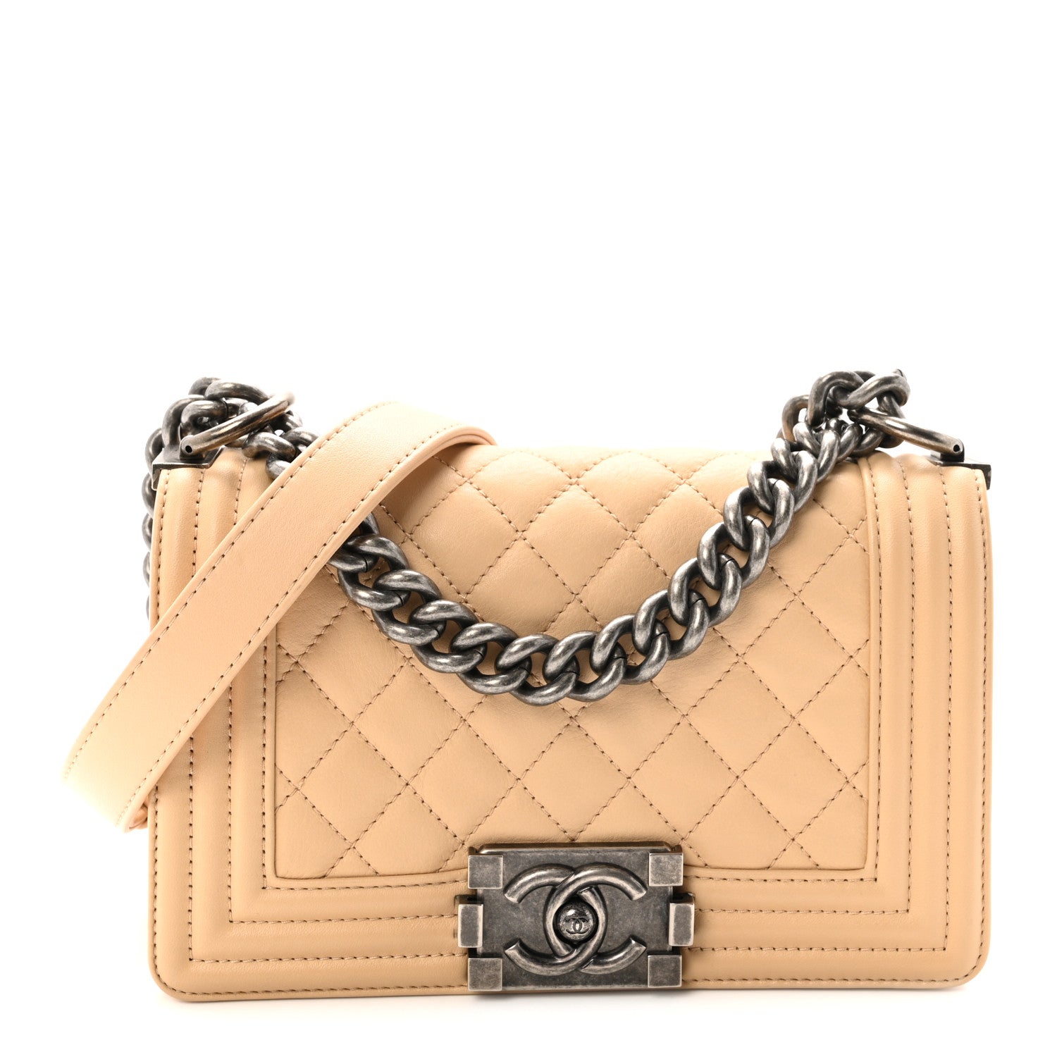 Chanel Lambskin Quilted Small Boy Flap Beige 1 of 10
