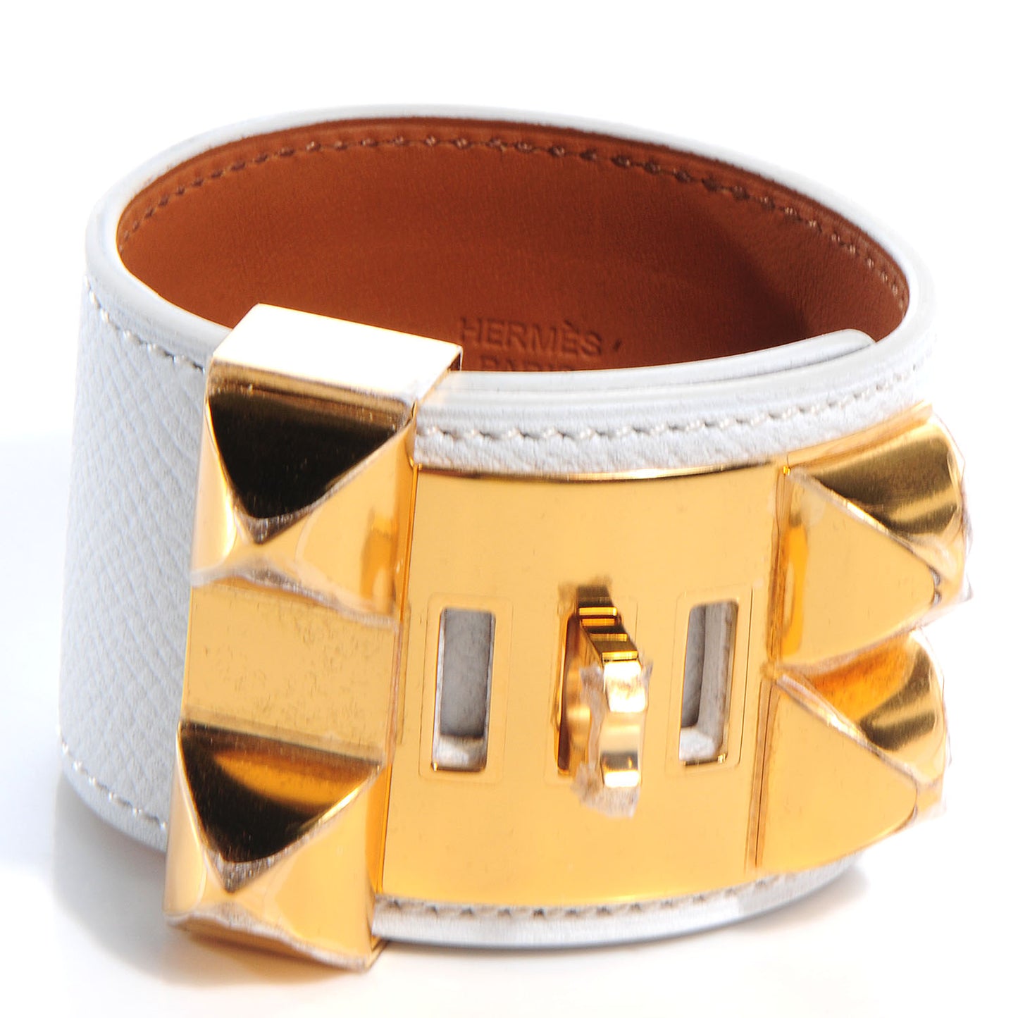 Epsom Collier de Chien CDC Bracelet Small Blanc