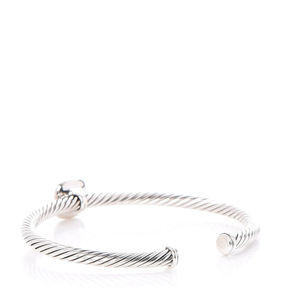 David Yurman Sterling Silver Diamond Garnet 4mm Noblesse Cable Bracelet 3 of 4