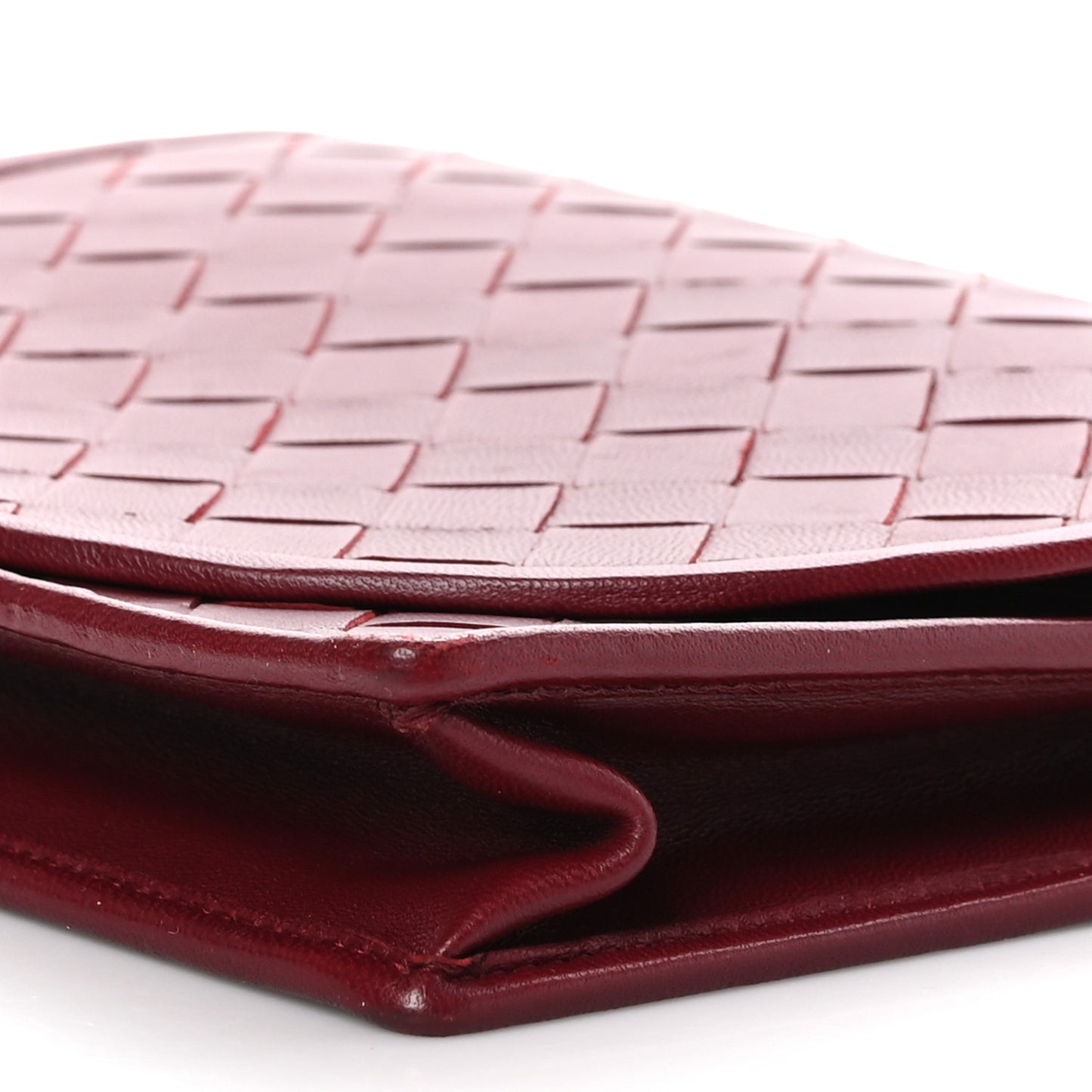 Nappa Intrecciato Flap Bag Burgundy