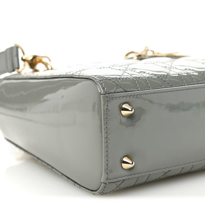 Christian Dior Patent Cannage Small Lady Dior Grey 9 of 13