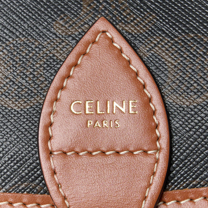 Celine Triomphe Canvas Medium Folco Bag Tan 7 of 11