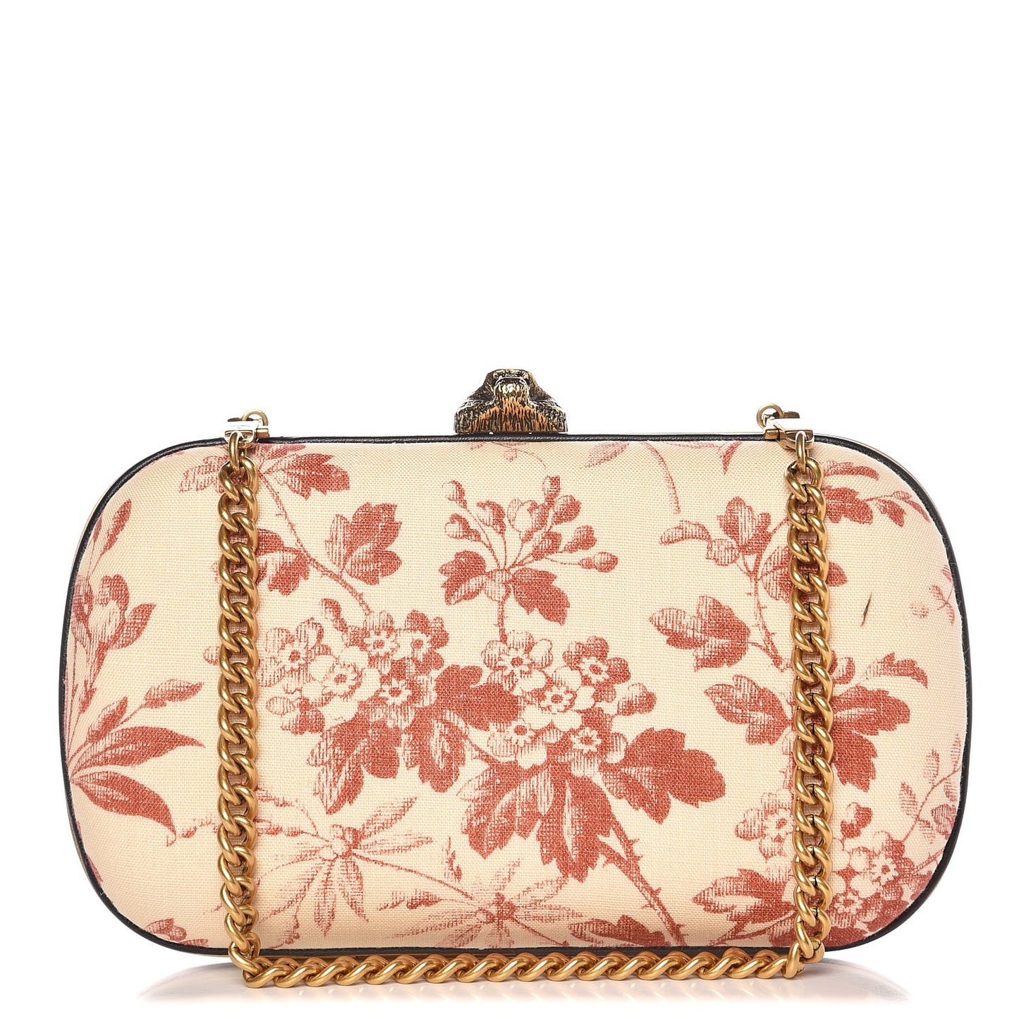 Linen Herbarium Print Broadway Box Clutch Cherry