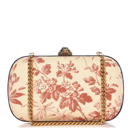 Gucci Linen Herbarium Print Broadway Box Clutch Cherry 2 of 16