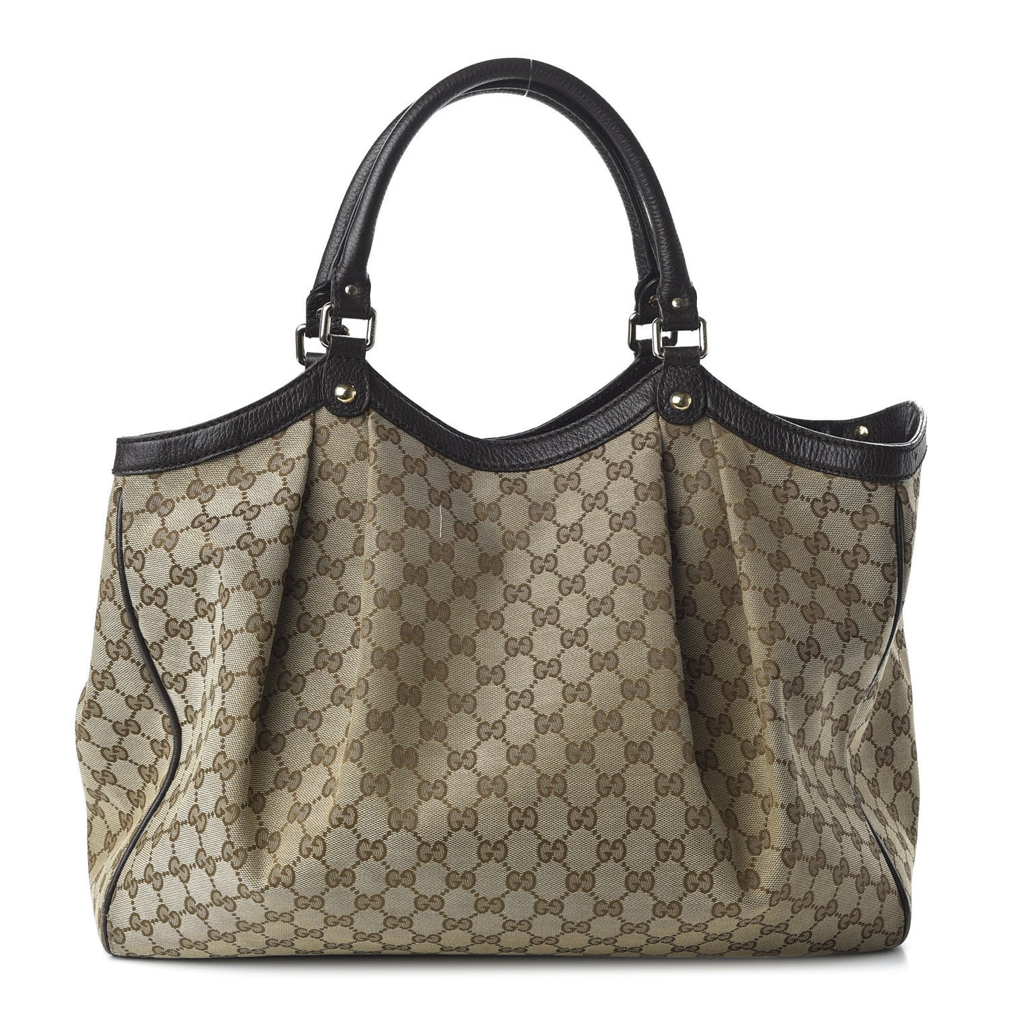 Monogram Dollar Calfskin Large Sukey Tote Beige Ebony Testa di Moro