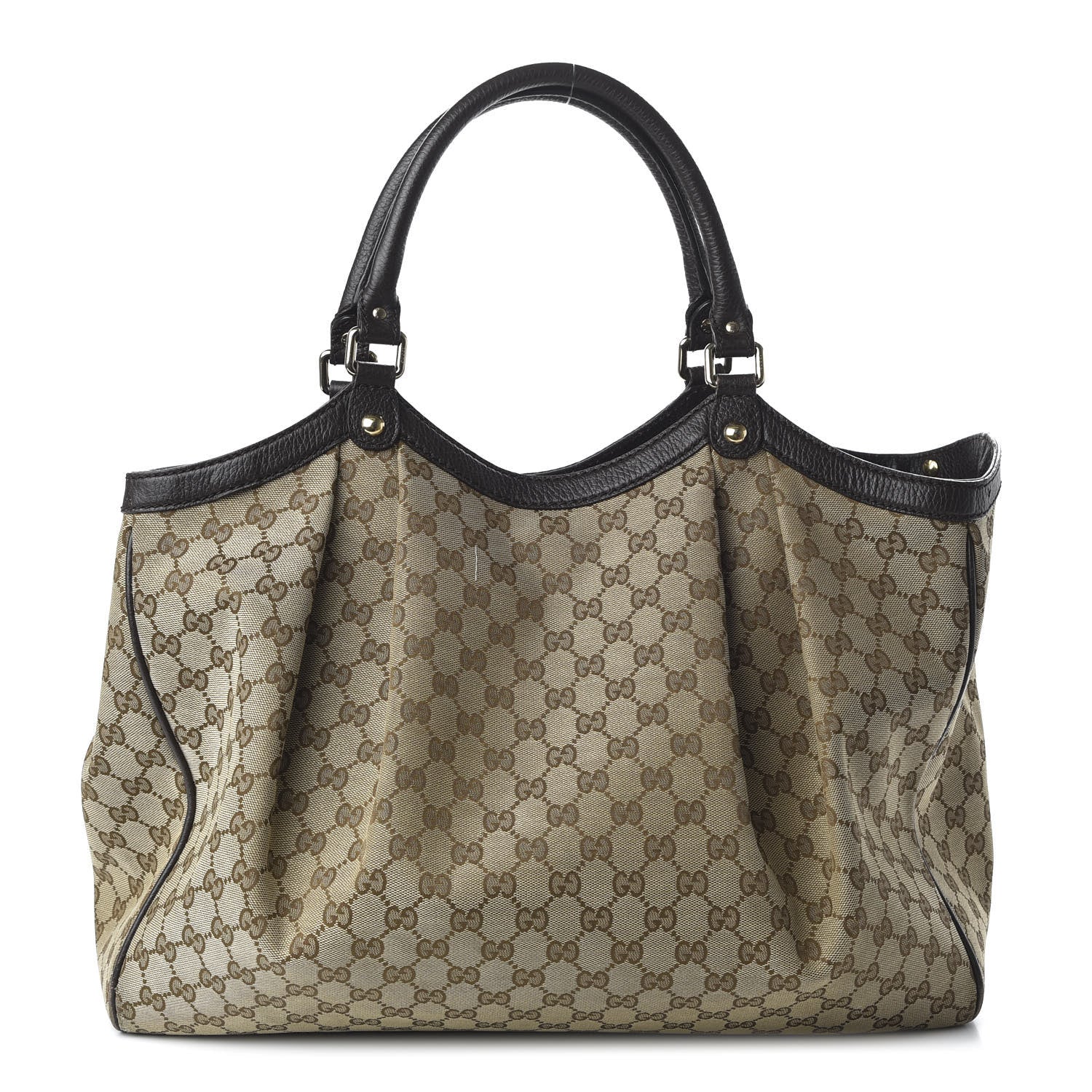 Gucci Monogram Dollar Calfskin Large Sukey Tote Beige Ebony Testa di Moro 1 of 11