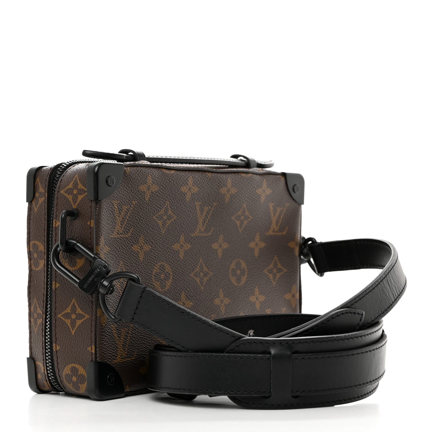 LOUIS VUITTON Monogram Macassar Handle Soft Trunk Black