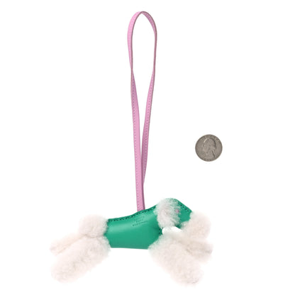Hermes Milo Lambskin Shearling Budy Charm Menthe Mauve Sylvestre 2 of 4