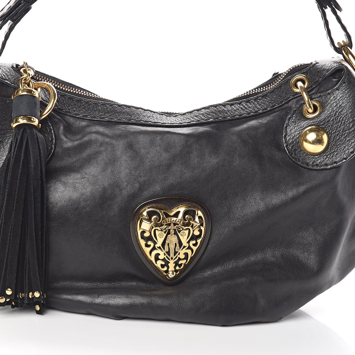 Gucci Calfskin Babouska Shoulder Bag Black 9 of 11
