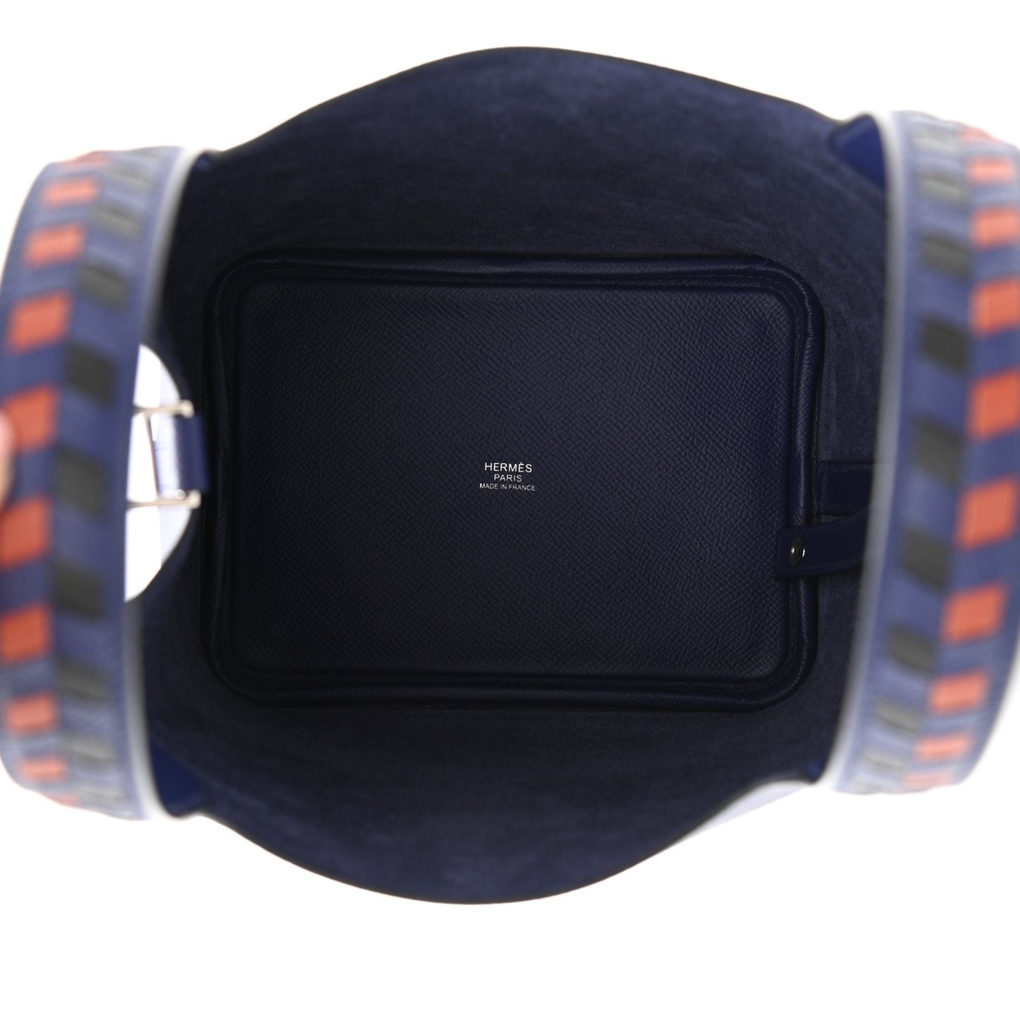 Epsom Tressage De Cuir Picotin Lock 18 PM Bleu Encre Brique Black