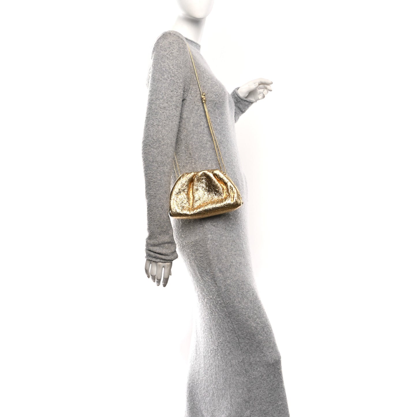 Metallic Crushed Calfskin The Mini Pouch Gold