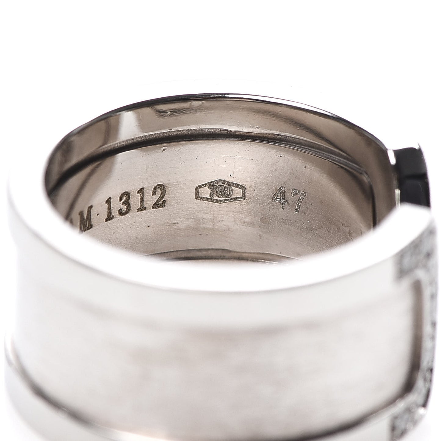 18K White Gold Diamond 10mm Logo De Ring 47 4