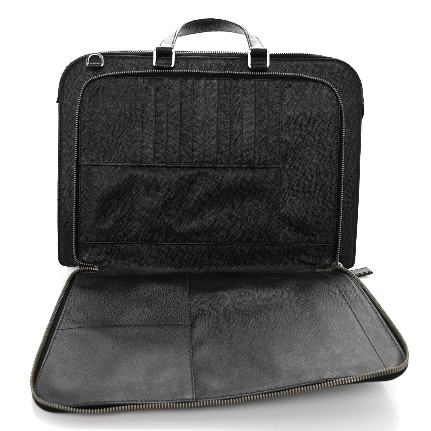 Prada Saffiano Travel Briefcase Black 7 of 11