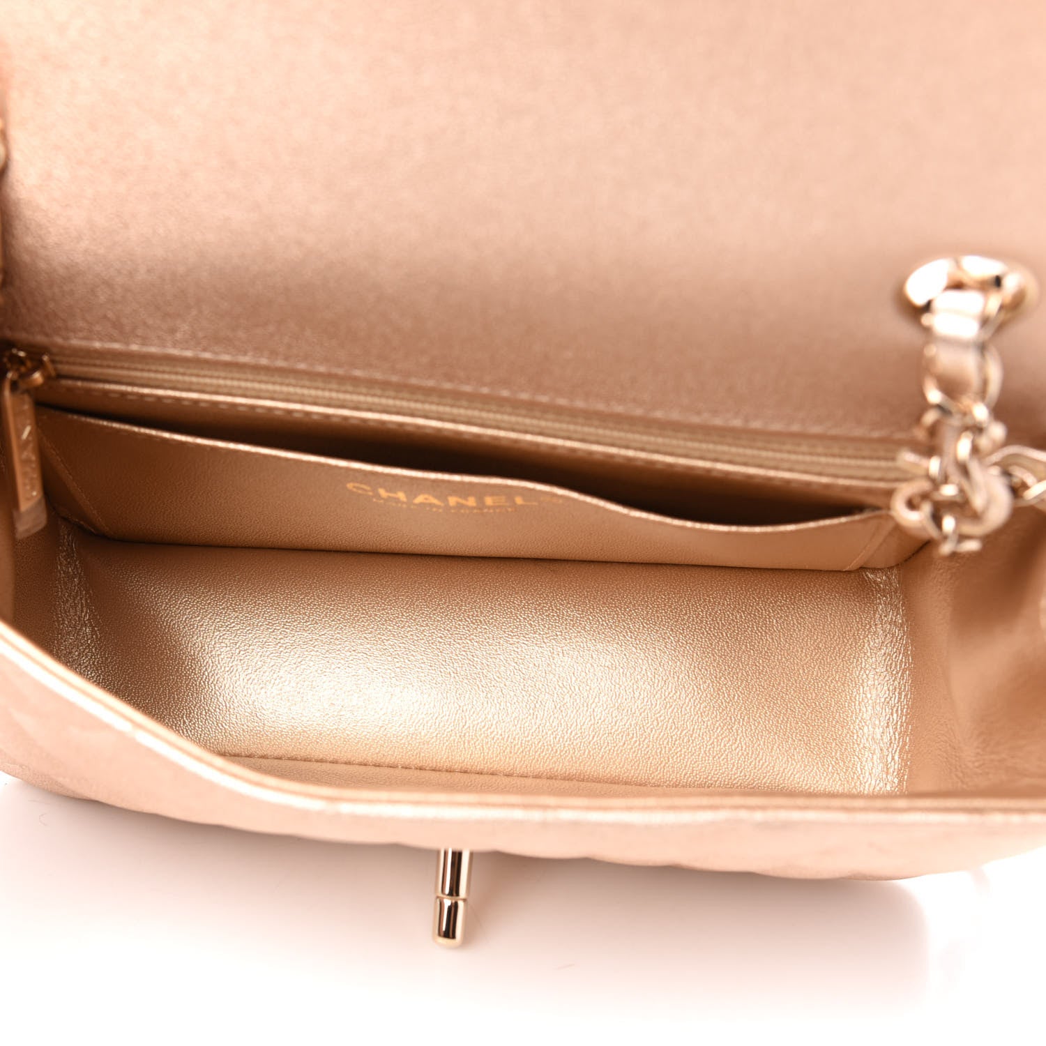 Chanel Metallic Lambskin Quilted Mini Rectangular Flap Gold 5 of 10