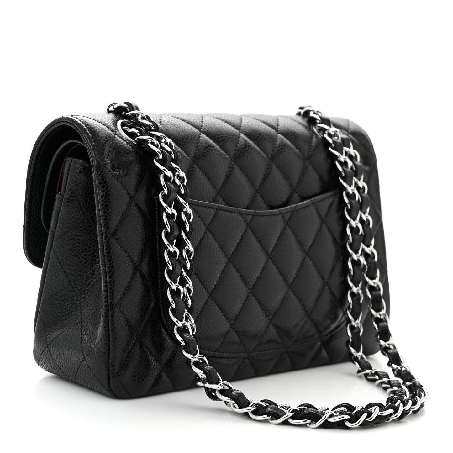Caviar Quilted Small Double Flap Black