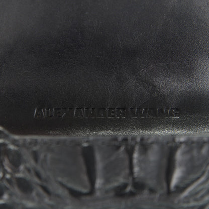 Alexander Wang Alligator Embossed Prisma Envelope Card Holder Black 6 of 7