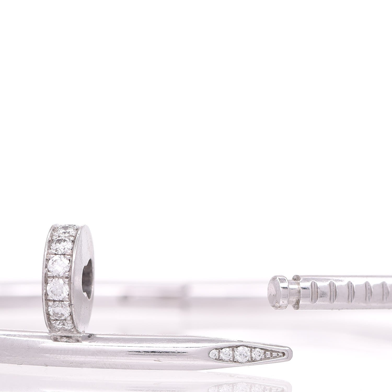 Cartier 18K White Gold Diamond Juste Un Clou Bracelet 16 8 of 8
