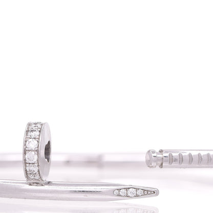 Cartier 18K White Gold Diamond Juste Un Clou Bracelet 16 8 of 8