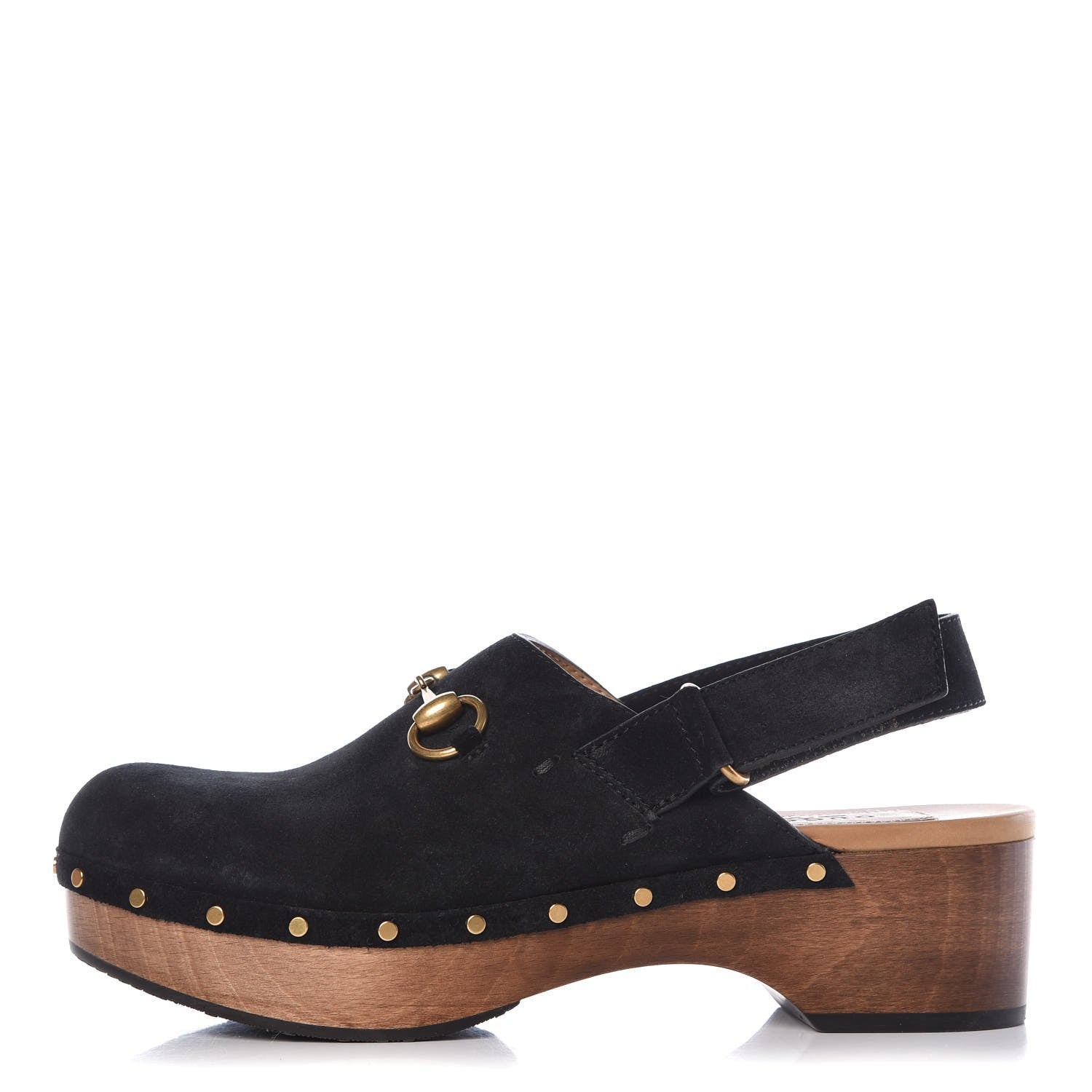Gucci Suede Horsebit Amstel Slingback Clogs 39.5 Black 1 of 10