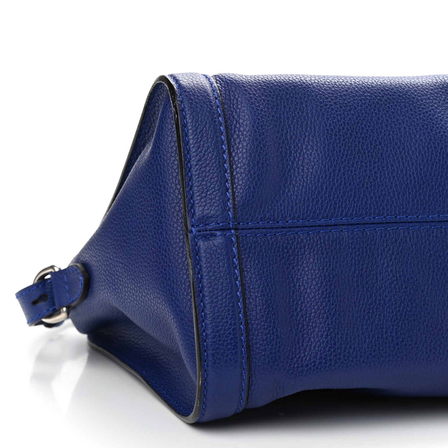 Pebbled Calfskin Small Skull Padlock Zip Around Tote Ultramarine