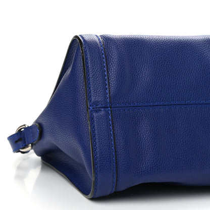 Alexander McQueen Pebbled Calfskin Small Skull Padlock Zip Around Tote Ultramarine 9 of 15