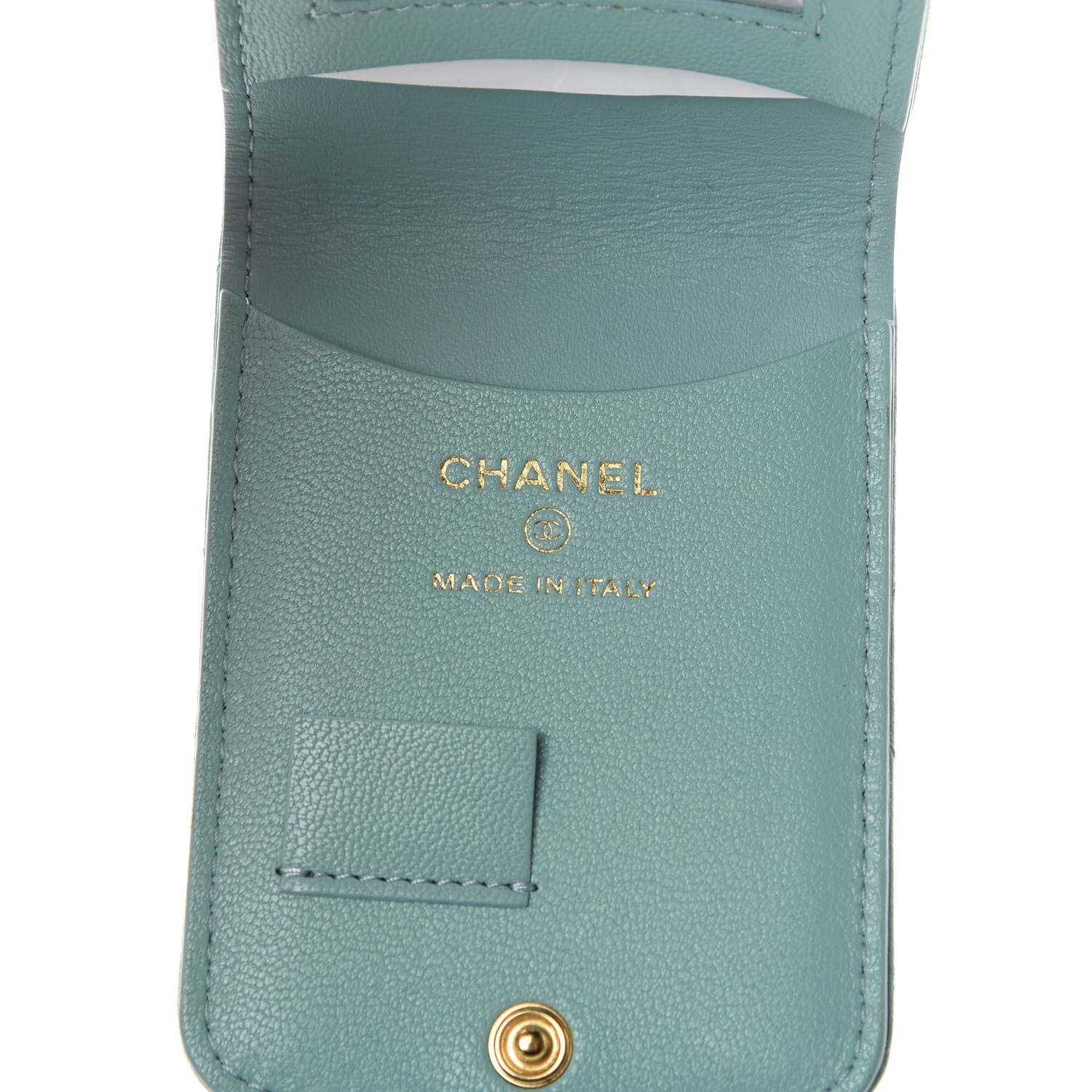 Chanel Goatskin Quilted Chanel 19 Luggage Tag Light Blue 6 of 7