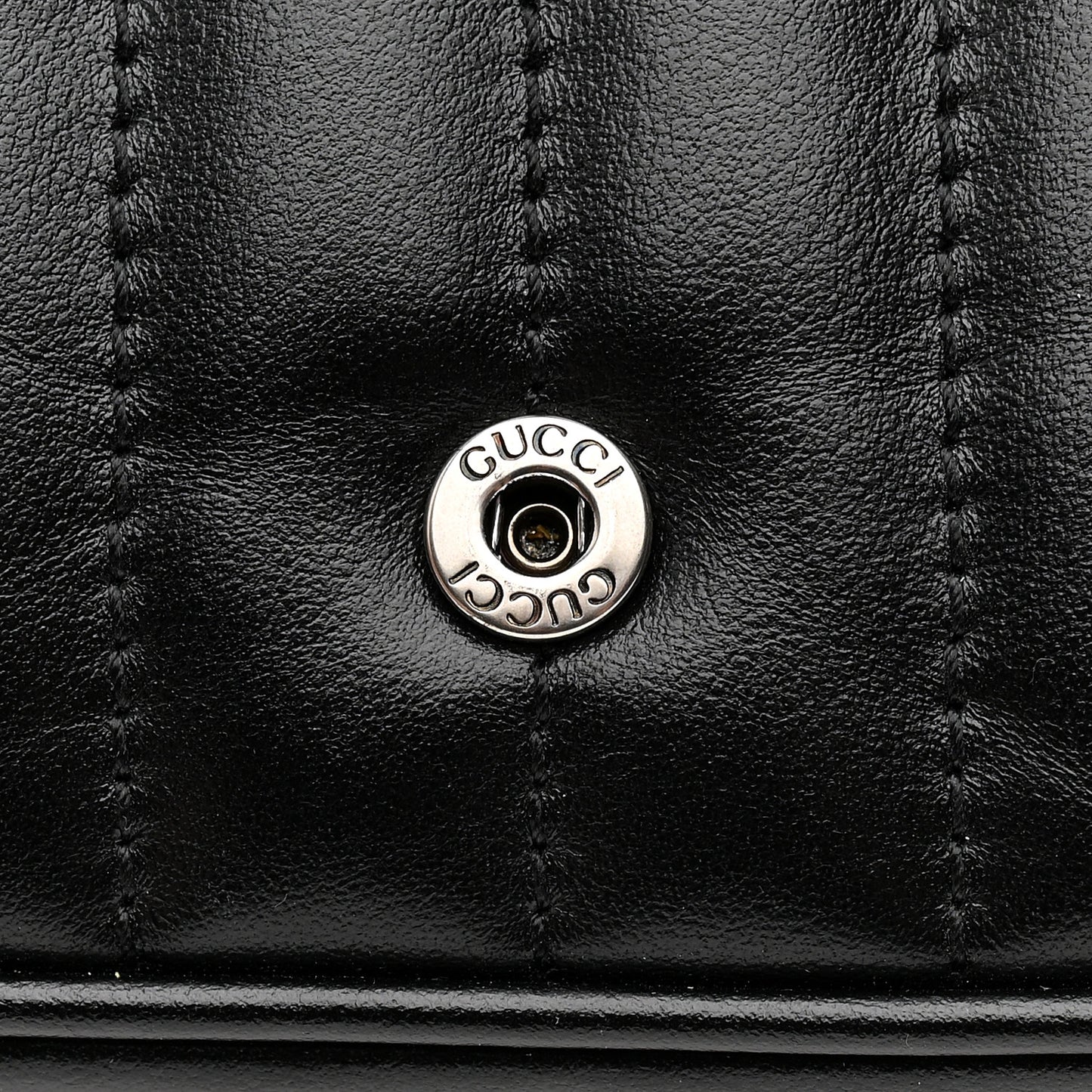 Calfskin Matelasse Aria Super Mini GG Marmont Shoulder Bag Black