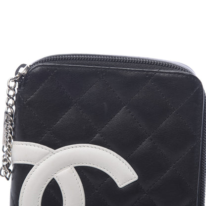 Chanel Calfskin Quilted Cambon Zip Around Cosmetic Pouch Black 9 of 9
