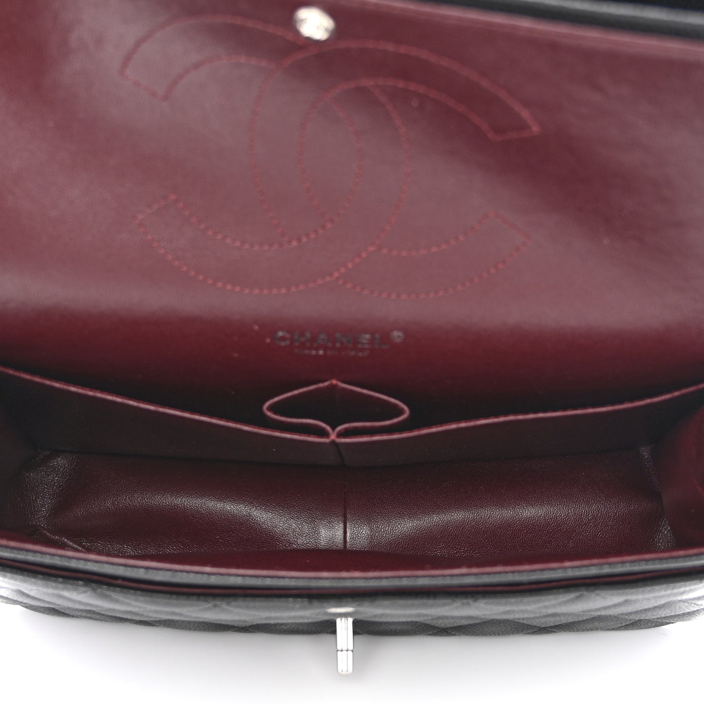Caviar Quilted Jumbo Double Flap Black