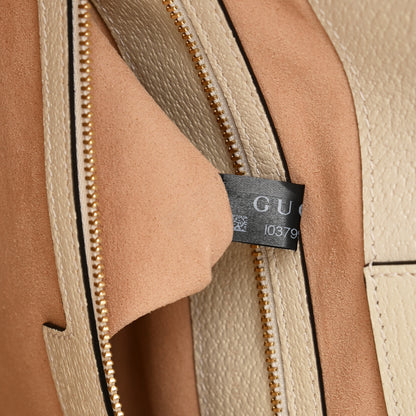 Gucci GG Supreme Monogram Textured Dollar Calfskin Web Medium Ophidia Shopping Tote Beige Ebony Mystic White 8 of 11