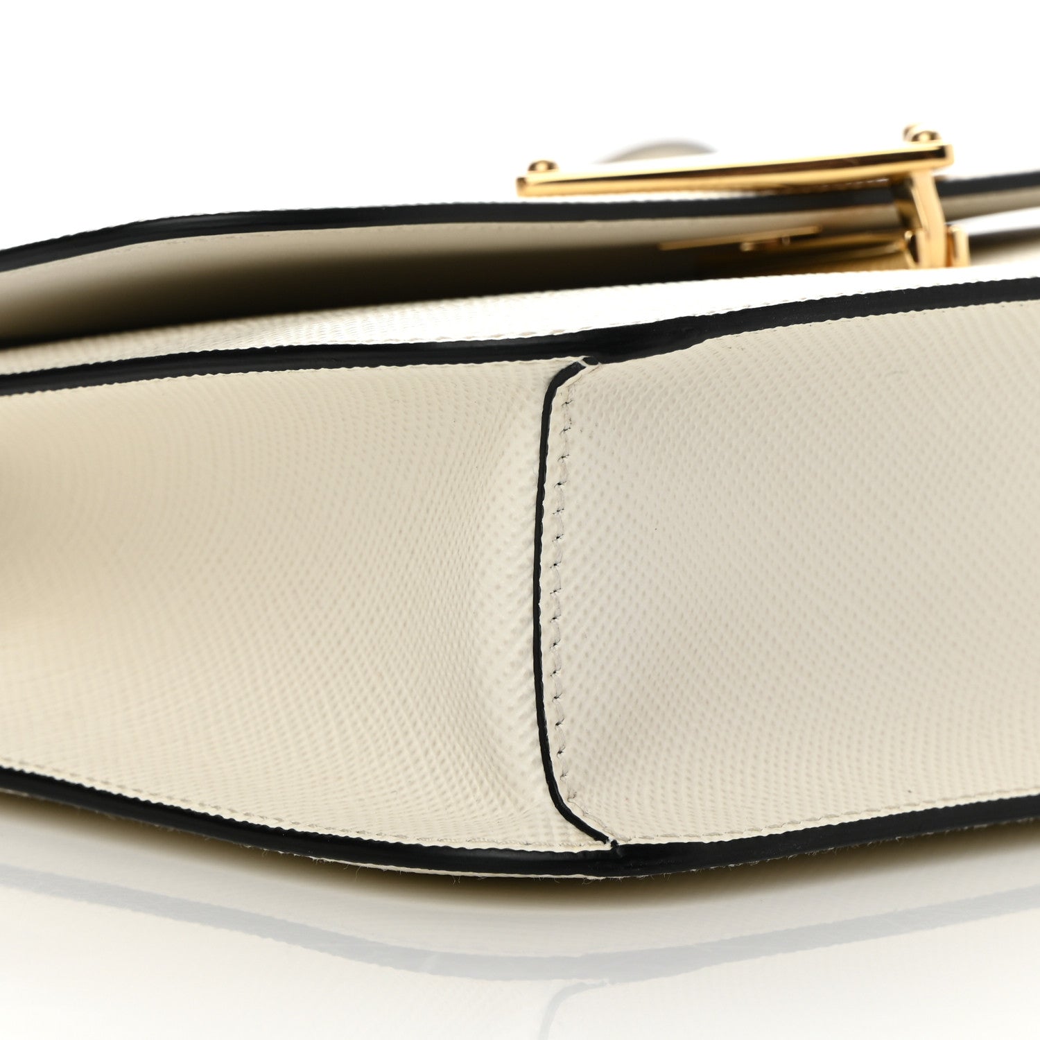 Prada Saffiano Cuir Triangle Embleme Flap Shoulder Bag White 8 of 12