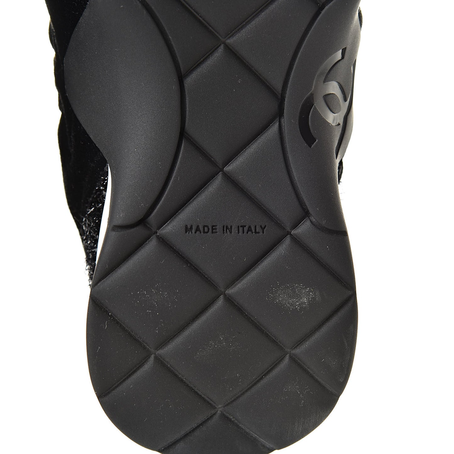 Stretch Fabric Velvet CC Sneakers 36.5 Black
