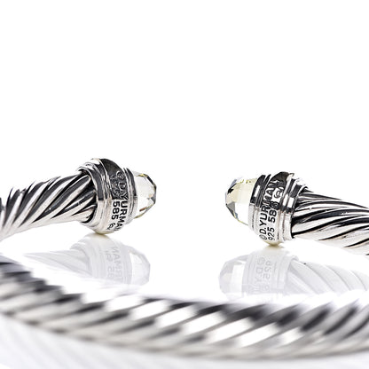 David Yurman Sterling Silver 14K Yellow Gold Prasiolite 7mm Cable Classics Bracelet 4 of 4