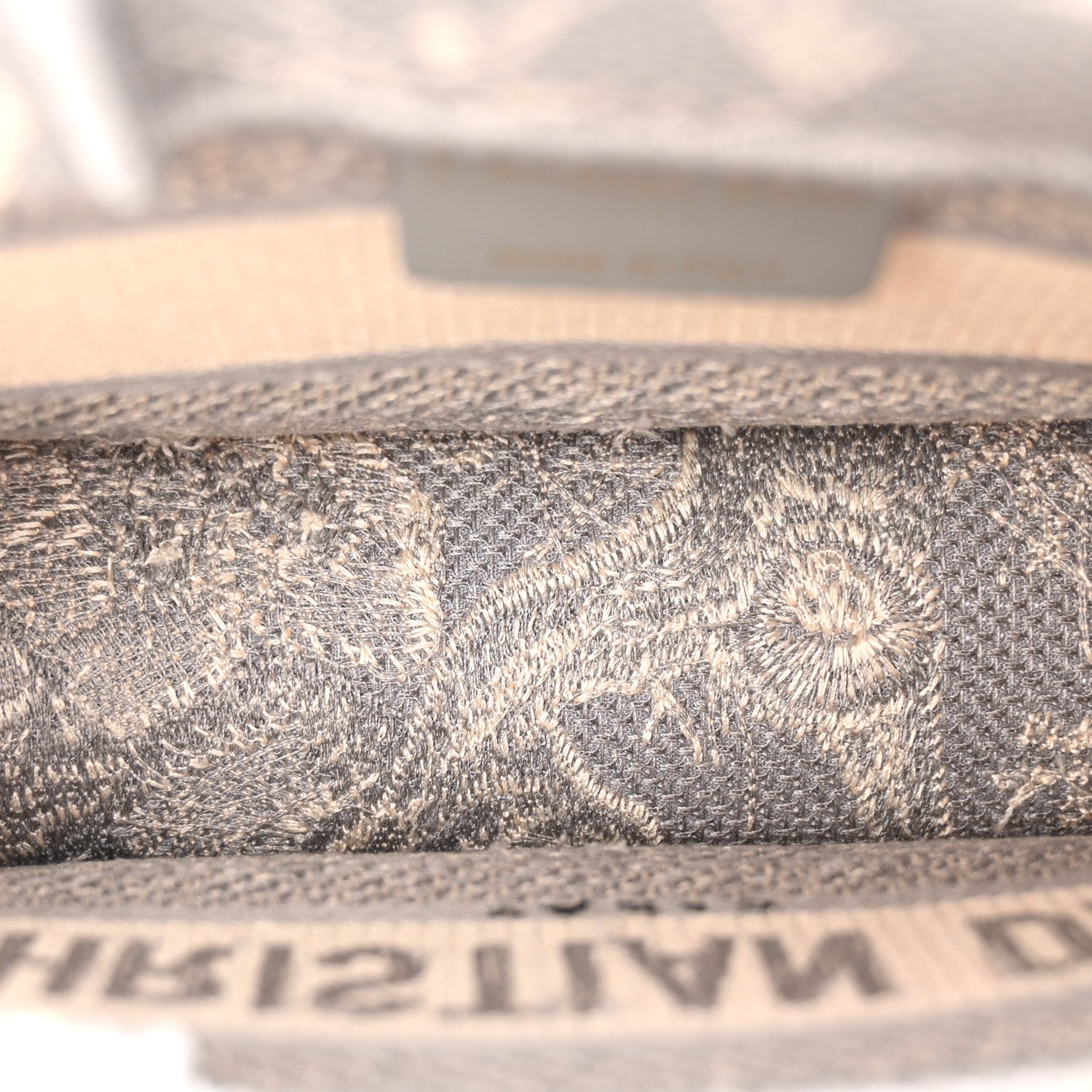 Christian Dior Canvas Embroidered Toile De Jouy Reverse Mini Book Tote With Strap Grey 5 of 11
