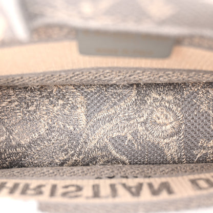 Christian Dior Canvas Embroidered Toile De Jouy Reverse Mini Book Tote With Strap Grey 5 of 11